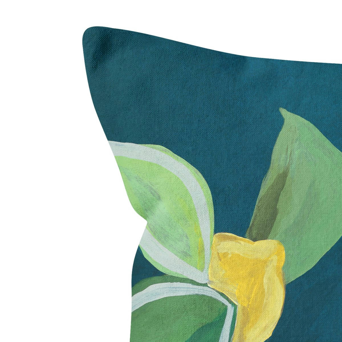 - Coussin motif polyester jaune 40x40cm