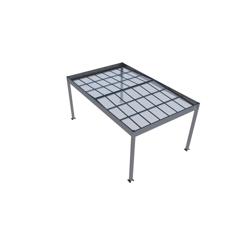 Carport en aluminium Libeccio gris anthracite 16,6 m²