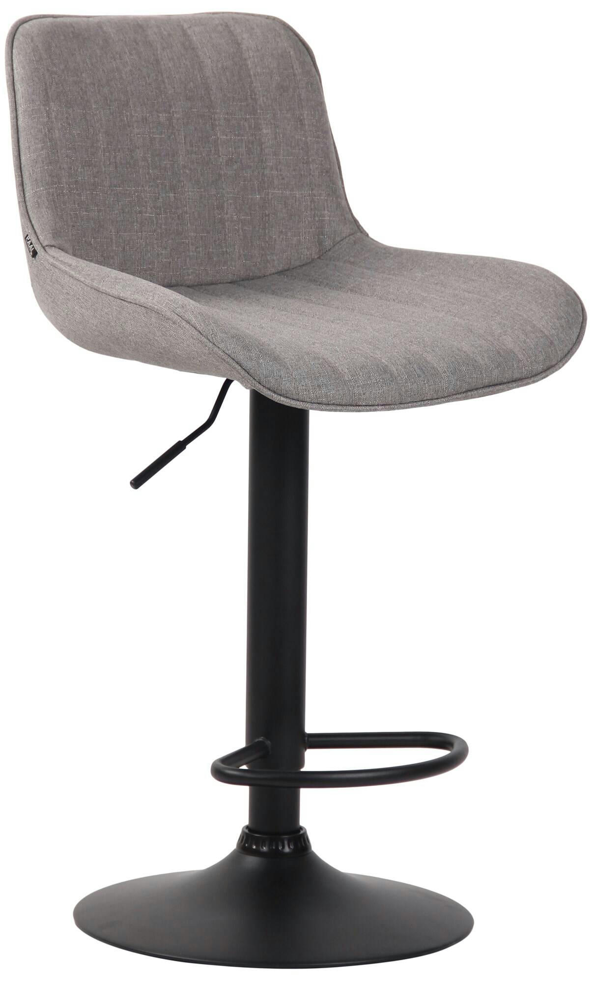 LENTINI - Lot de 2 Tabourets de bar réglable en tissu Gris