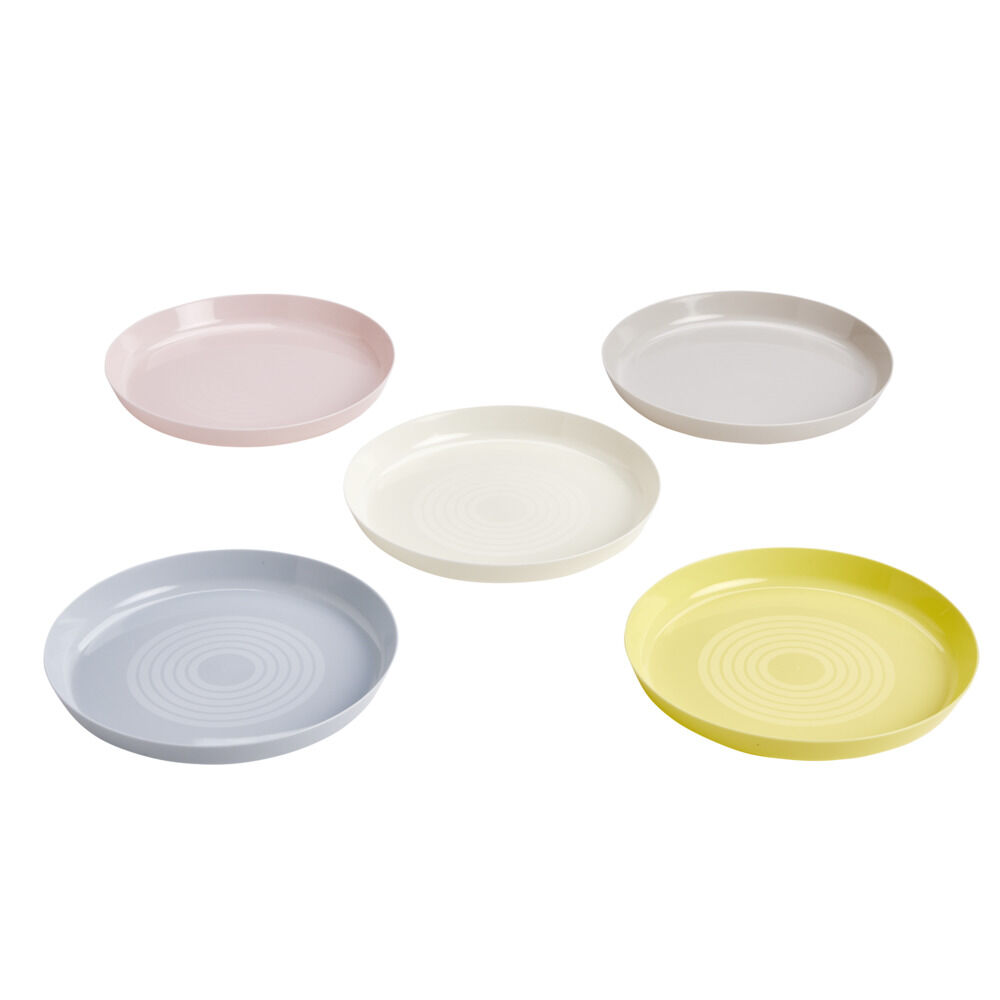 Assiette à pique-nique x5 plastique réutilisable Ø18,5cm