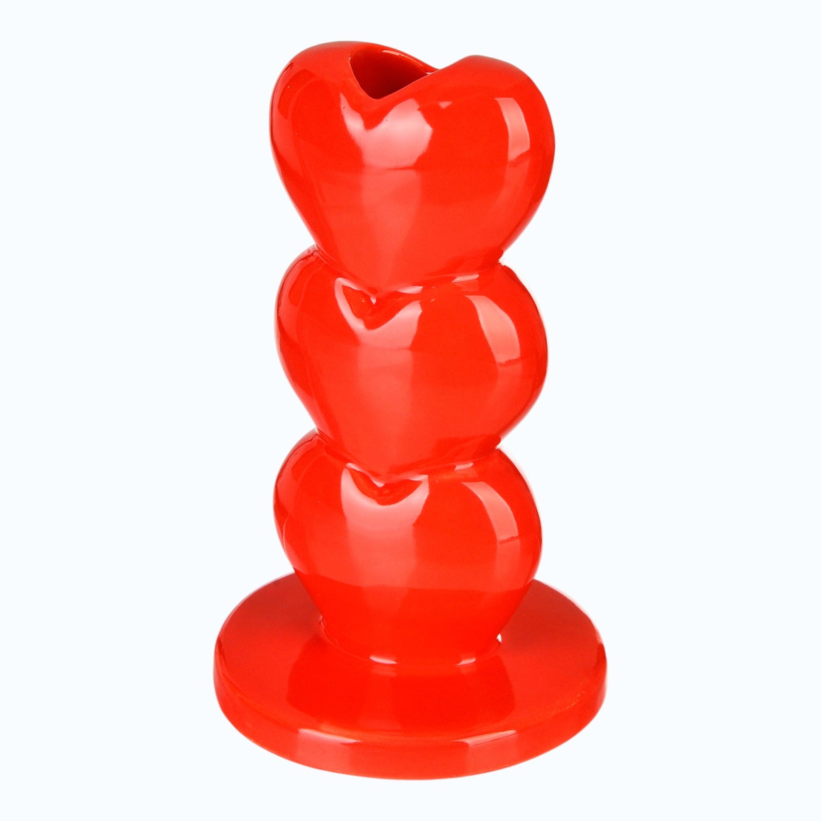 Stabkerzenhalter Herz Rot, ⌀ 8 cm, H 140 mm