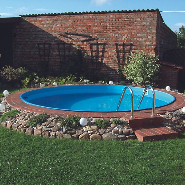 Kit Piscine Acier Enterrable - Ronde - Diamètre 4.5 M X 1.2 M - Filtration 6M3/H - Echelle