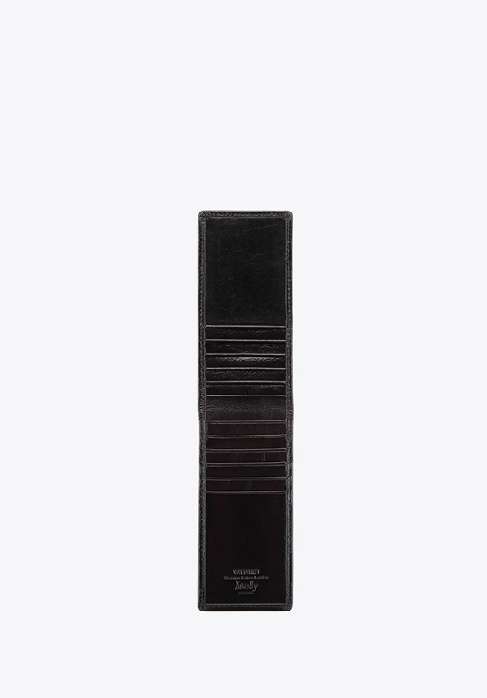 Etui na karty kredytowe skórzane pionowe czarne