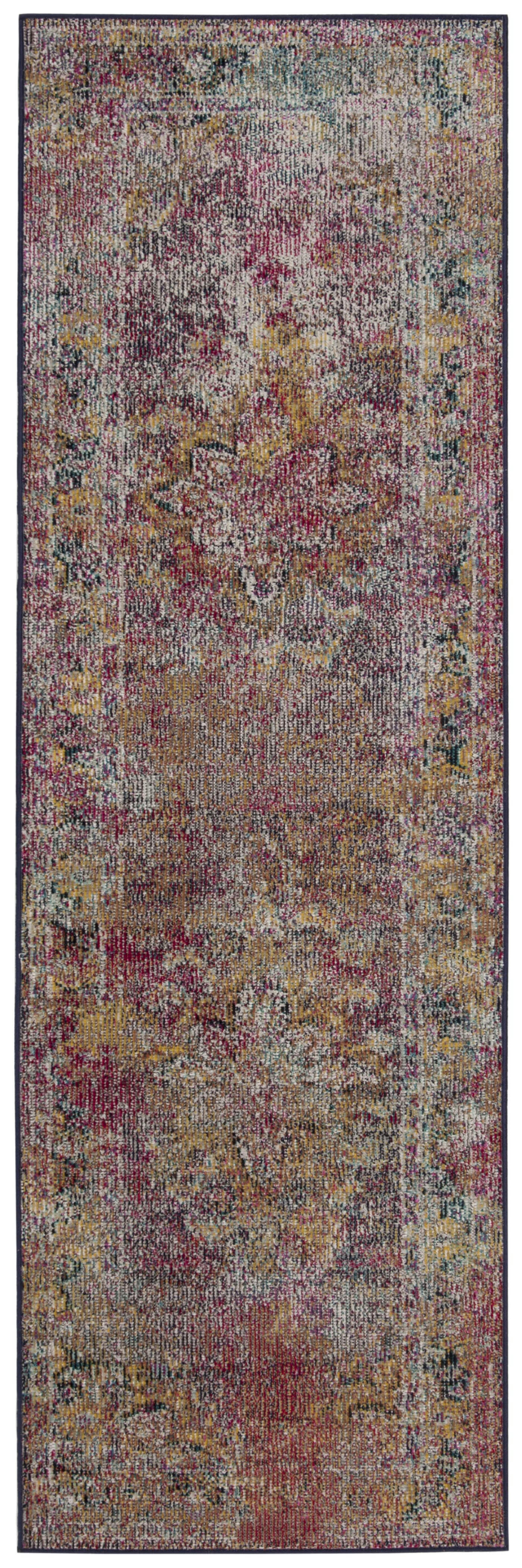 CRYSTAL - Tapis de salon interieur en bleu marine & bleu clair, 66 x 213 cm