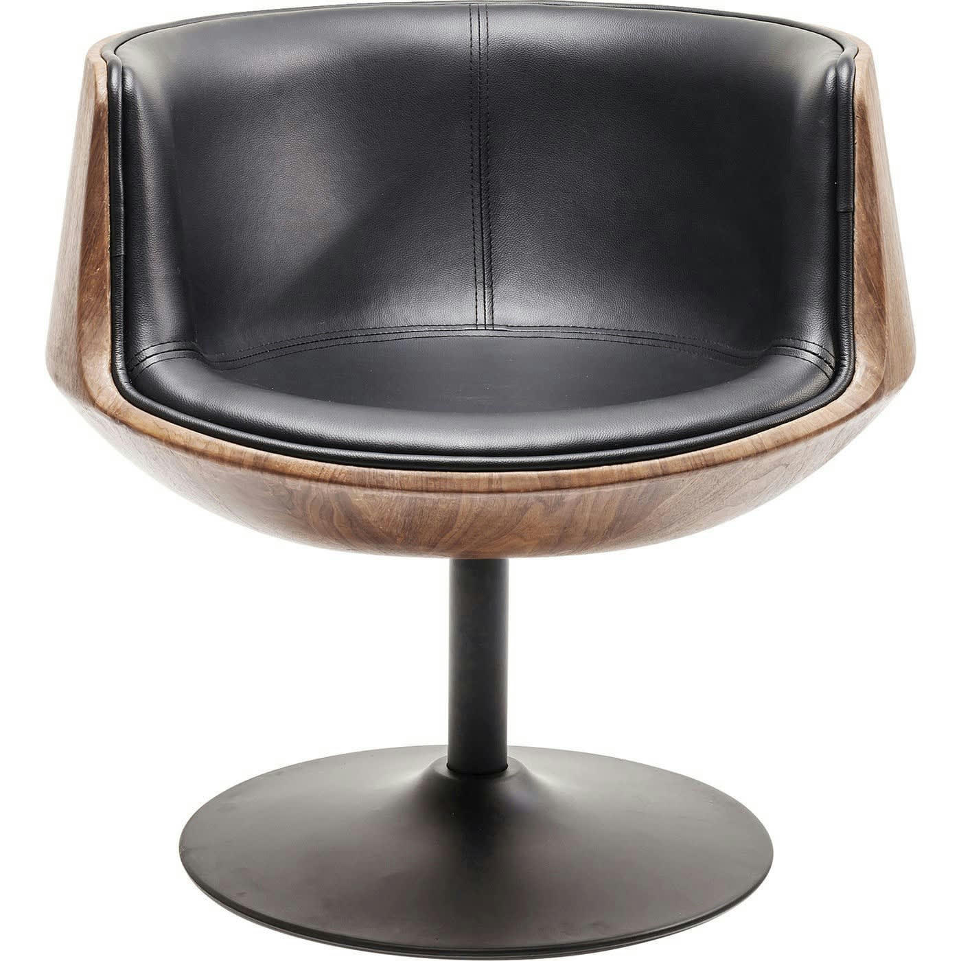 SOFT - Fauteuil pivotant noir et marron
