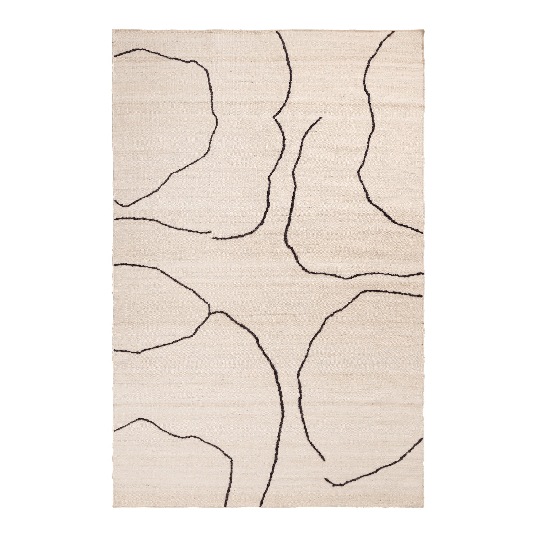 Ferm Living Gesso Jute Vloerkleed 300 x 200 cm - Off-White / Dark fig