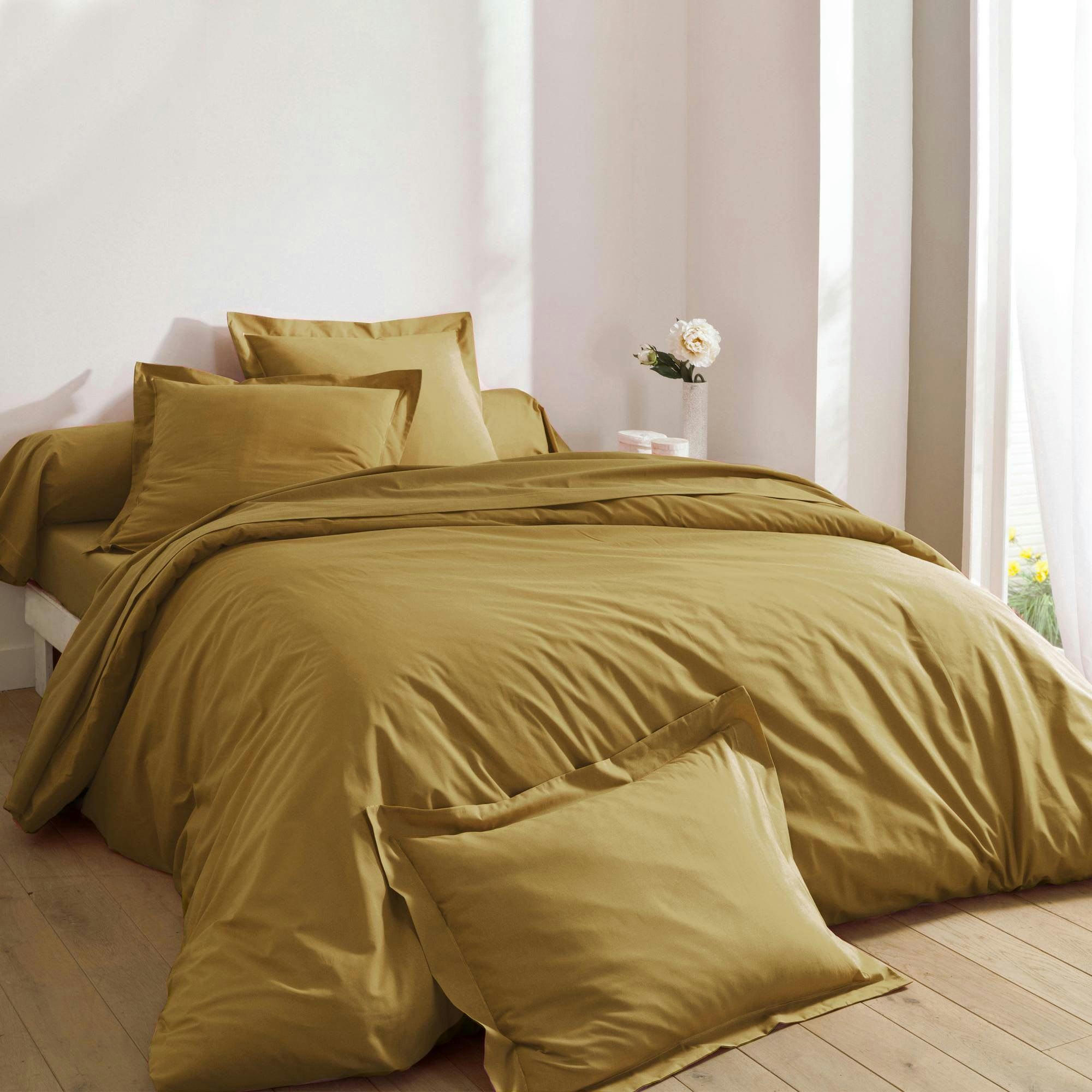 PERCALE 2015 - Housse de couette 200x200 jaune ocre en coton