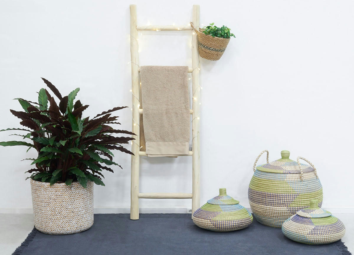 - Échelle en teck naturel