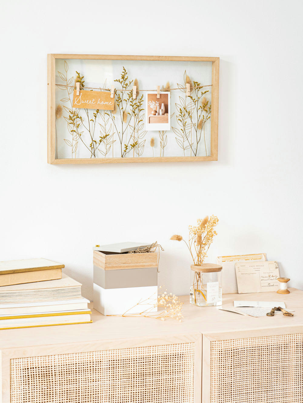 - Pêle-mêle avec fleurs séchées 50x30