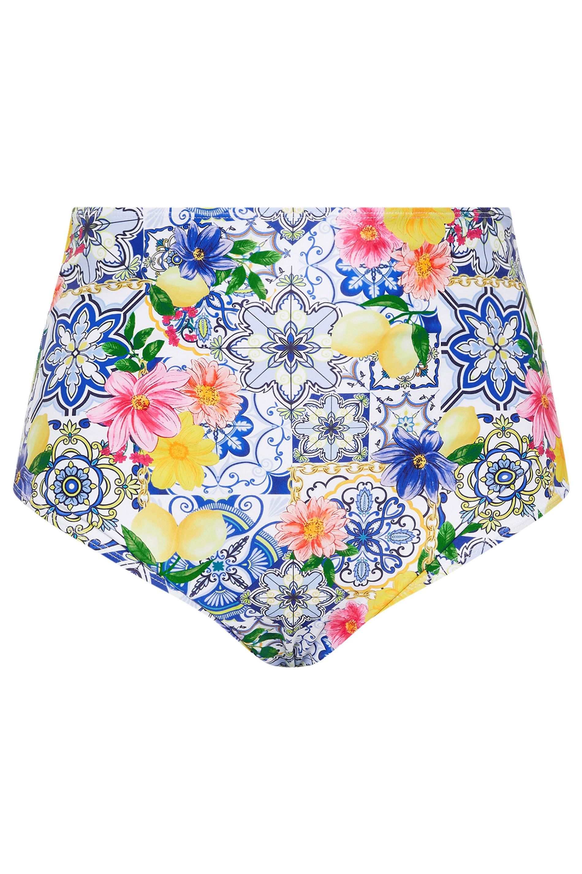 Yours Mediterranean Tile Super High Waisted Bikini Briefs