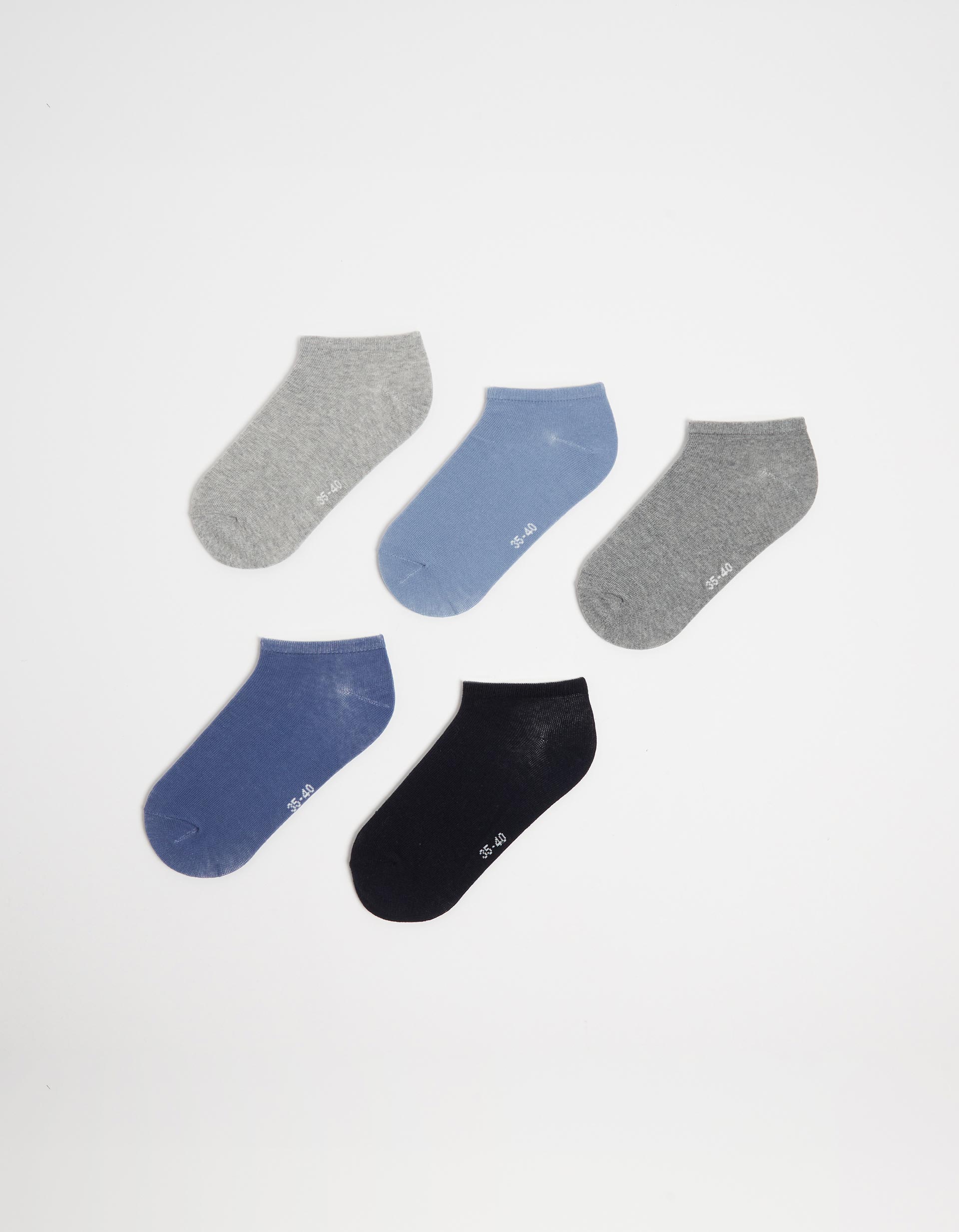 Pack 5 Pares de Meias Invisíveis, Mulher, Multicor