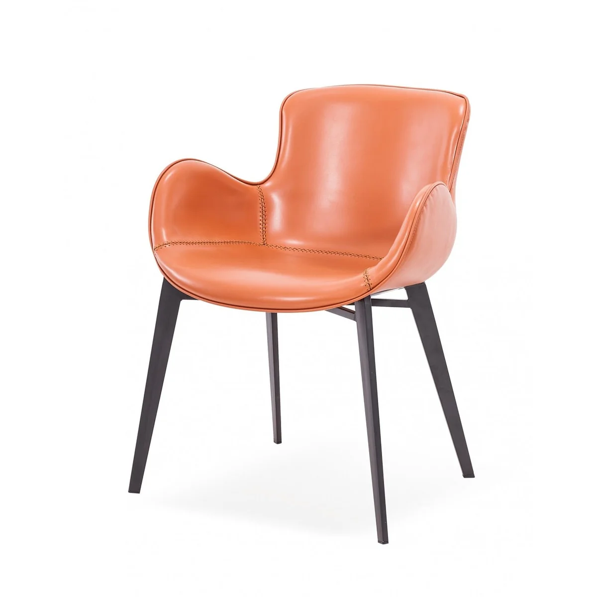 Modrest Tayla Modern Cognac Eco-Leather Dining Chair