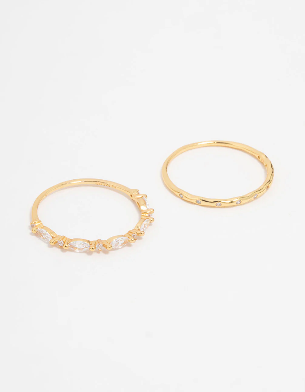 Gold Plated Sterling Silver Marquise Ring Set