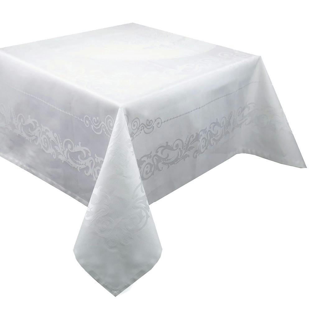 COMTESSE BLANC - Nappe antitache déperlant pur coton blanc 174X304