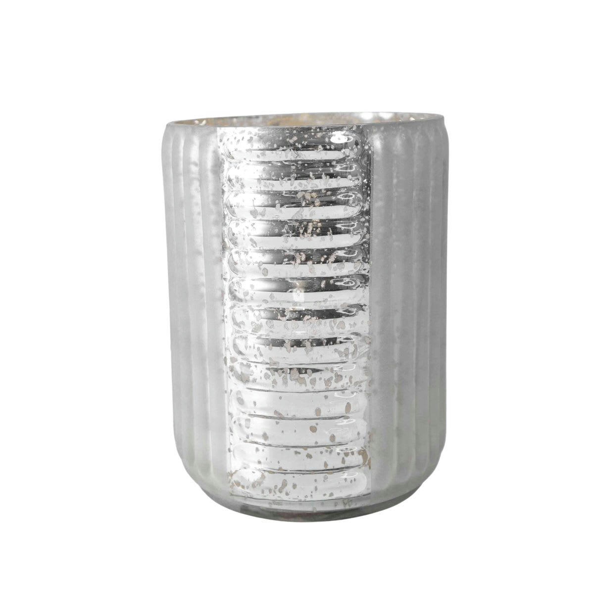 - Vase en verre mercurisé brillant et dépoli