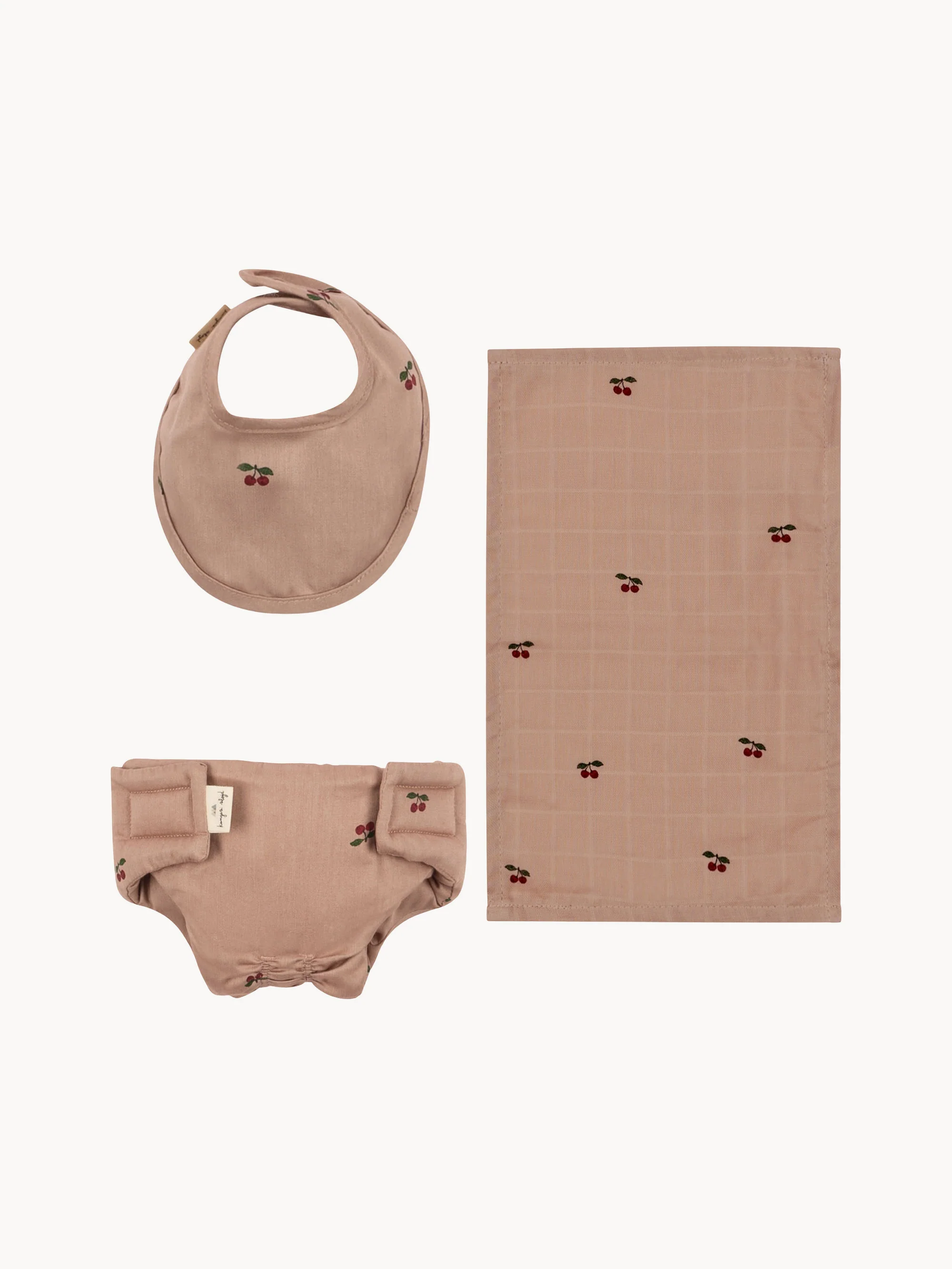 Puppen-Wickelset Cherry Blush mit Tasche, 4er-Set