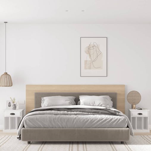 NNEVL Bedside Cabinets 2 pcs White 43x36x50 cm