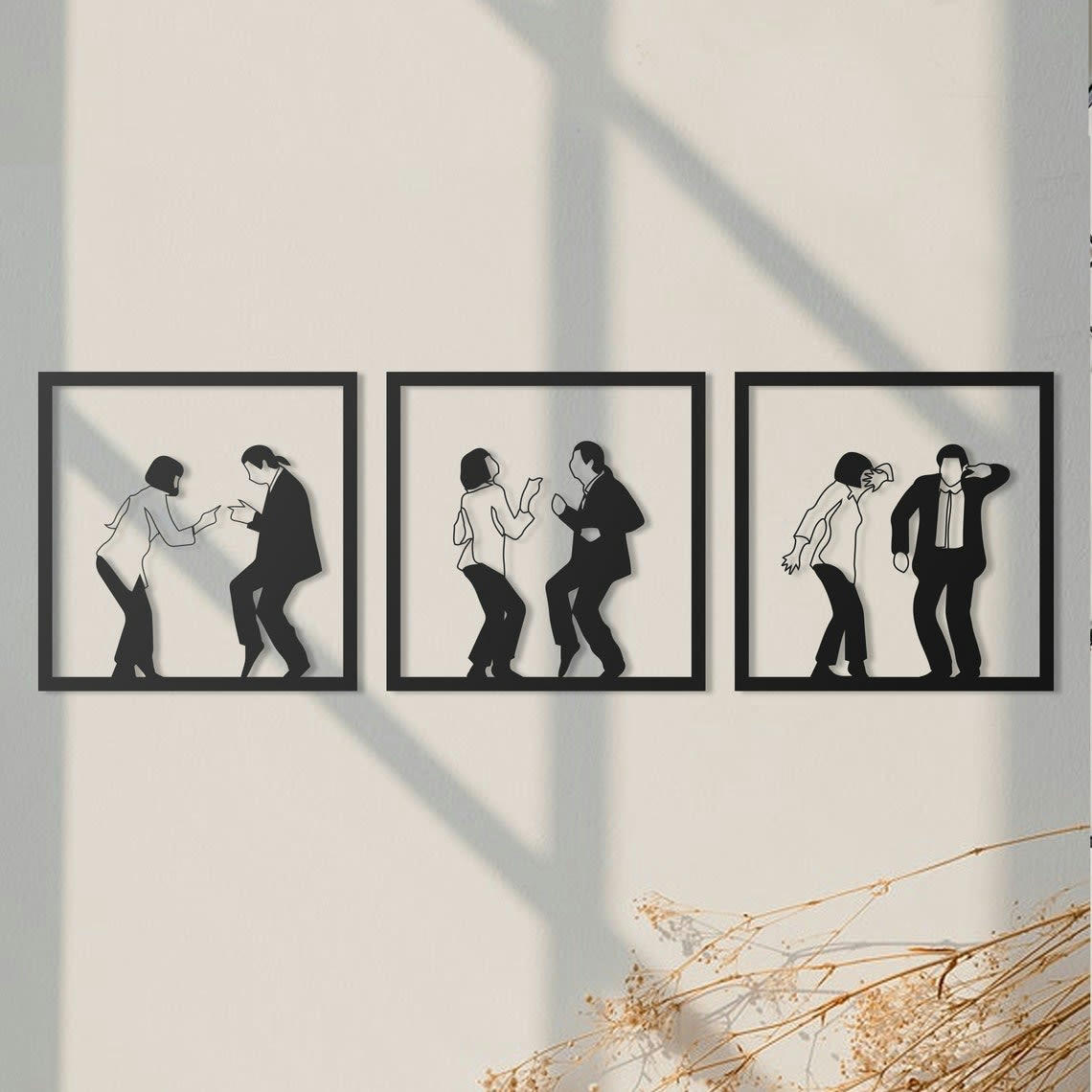 - Déco murale la danse en métal noir 150x50 cm