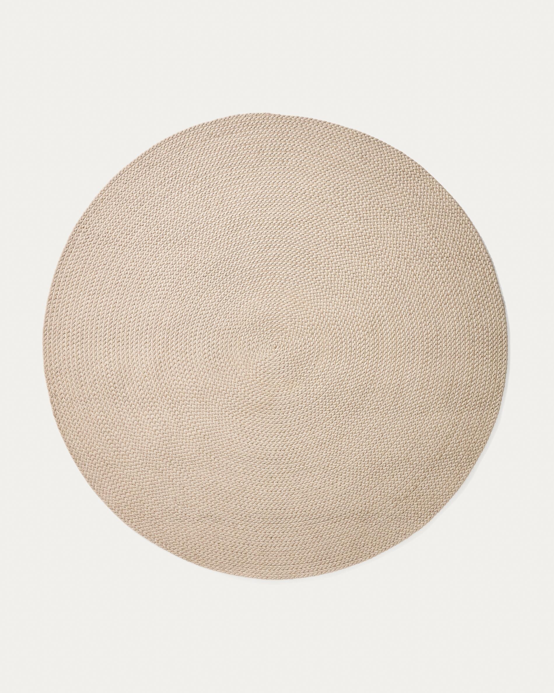 Despas ecru synthetic fibre rug Ø200cm