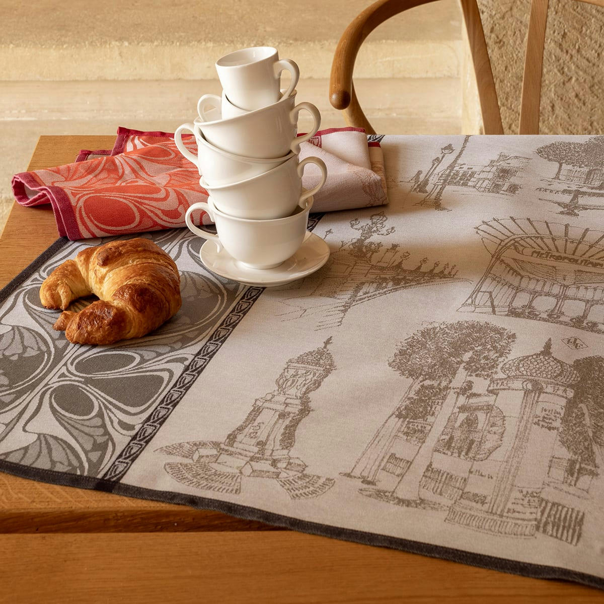 CARNET DE PARIS - Torchon en coton bitume 60 x 80