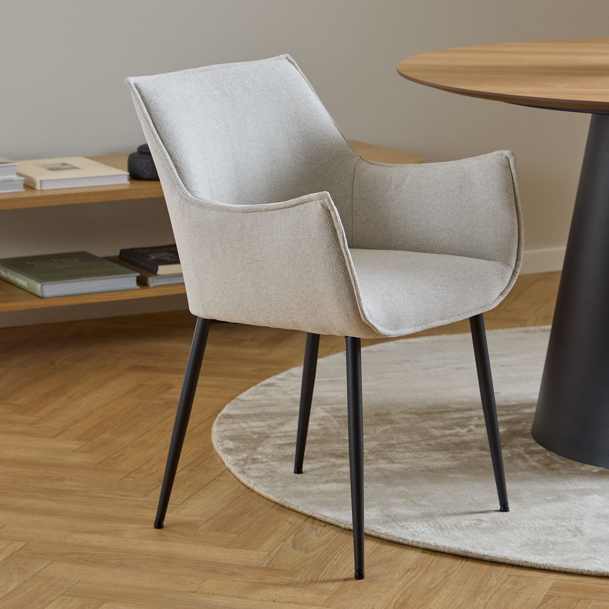 Krzesło LUNAR w tkaninie beżowe 56x56x82,5 cm