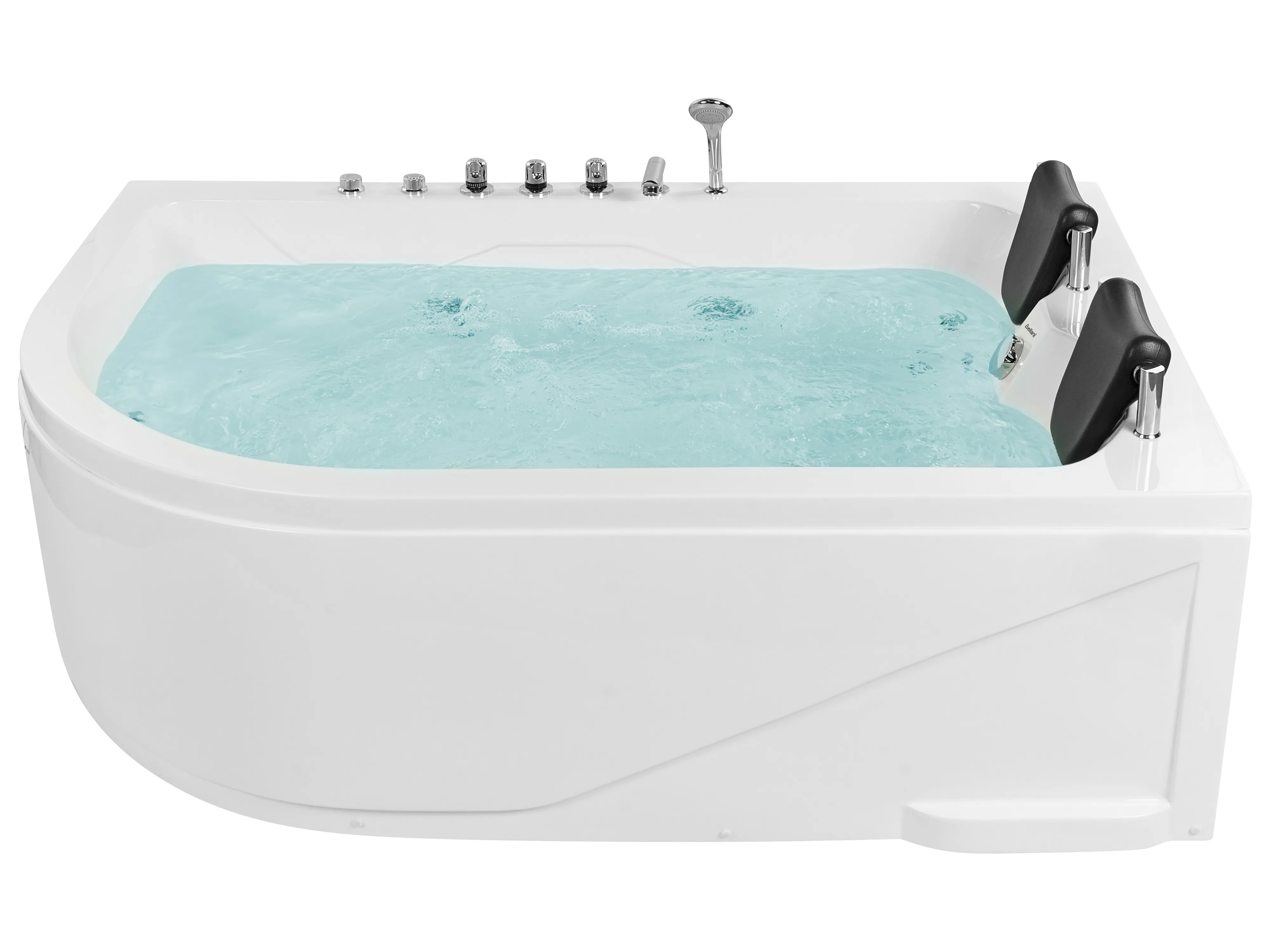 Corner Hot Tub with LED CALAMA Left Hand 1800 x 1200 mm White