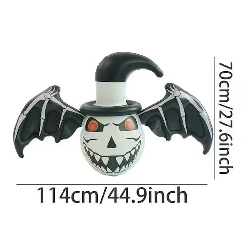 NNETM Halloween Inflatable Skull Bat with Hat