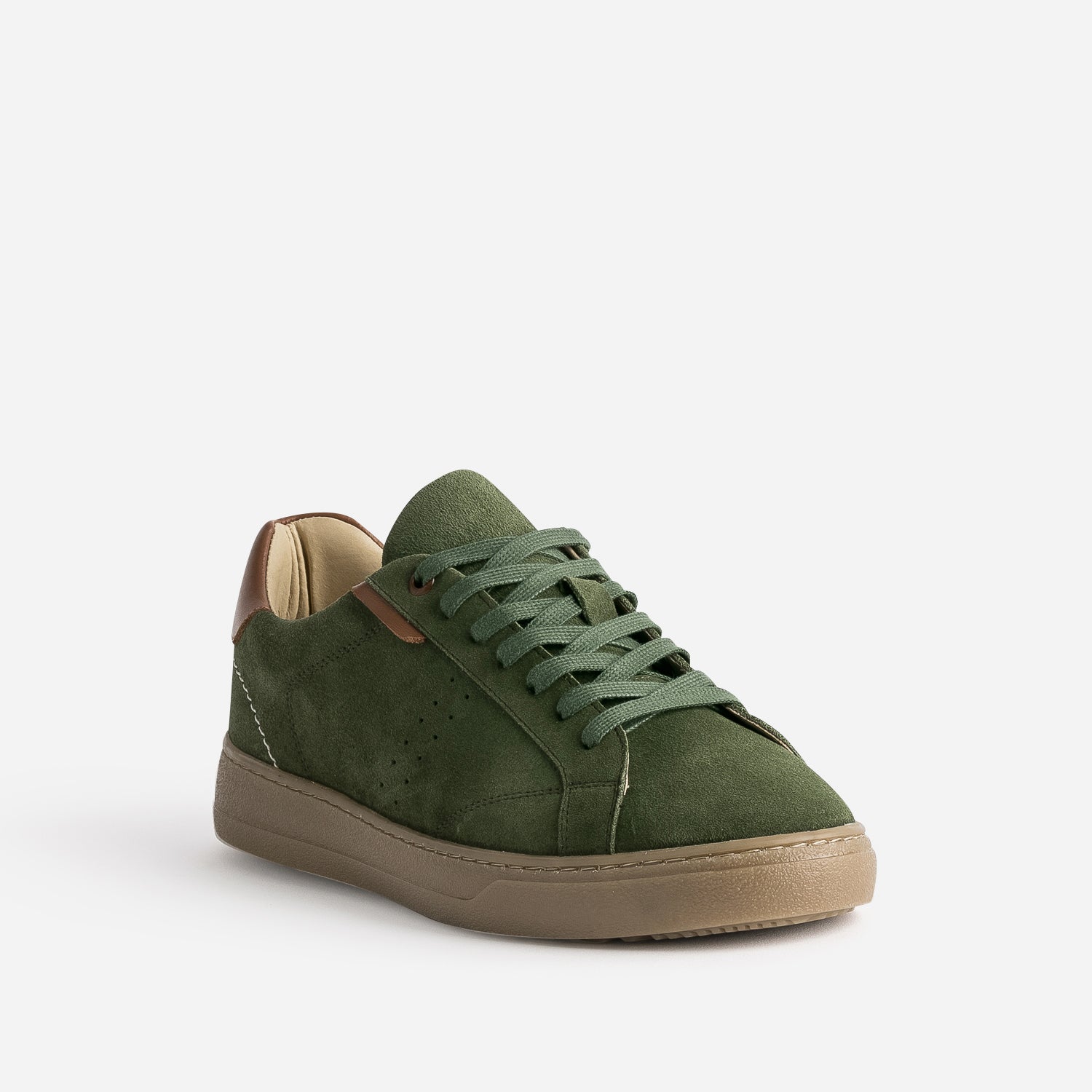 Tennis verte cuir velours