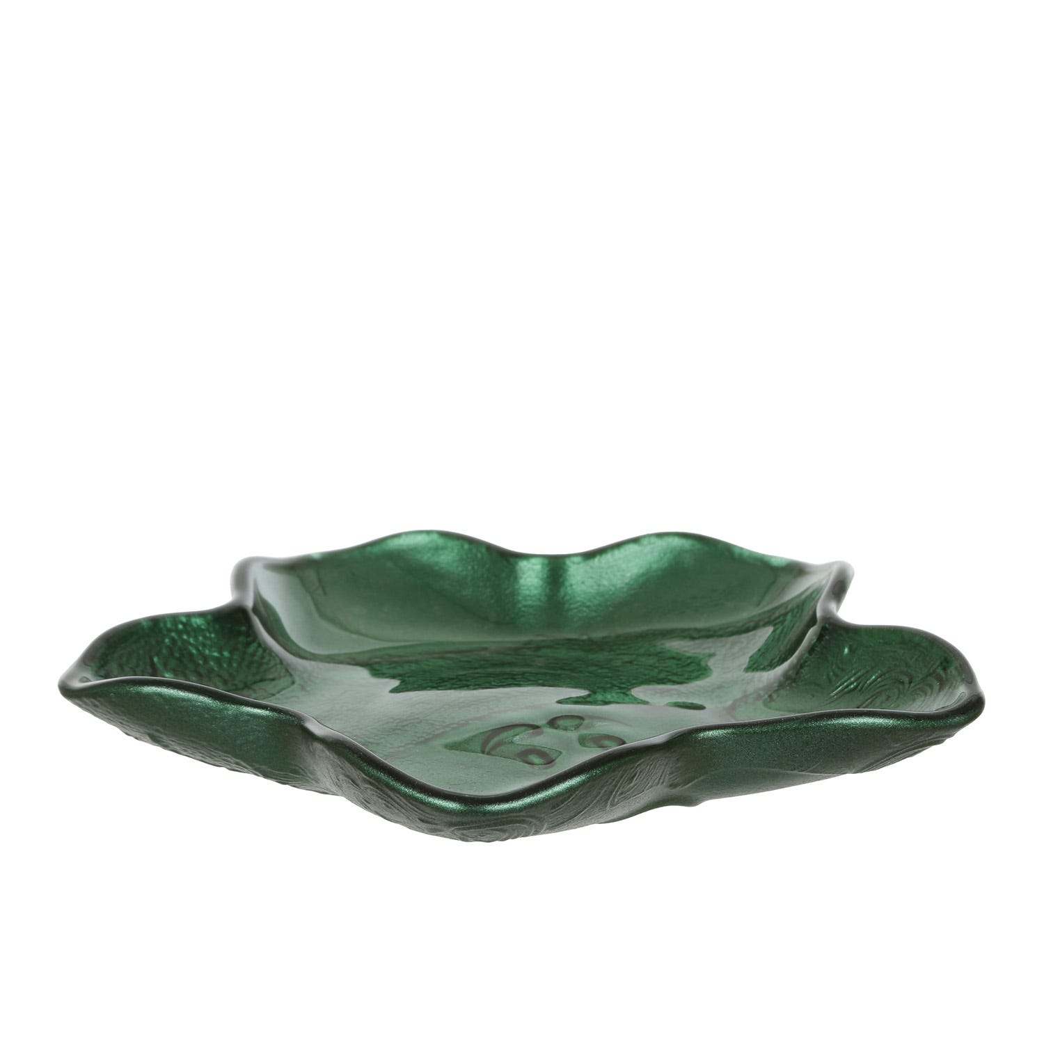 Ciotolina Babbo Natale in vetro 15 cm verde natalizia