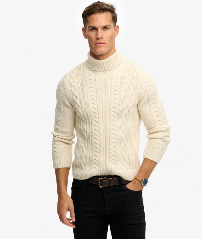Jacob Cable Roll Neck Jumper