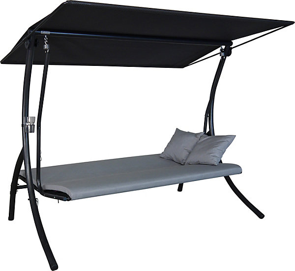 balancelle Motion Zip - balancelle de jardin pour s'asseoir, s'allonger et se détendre, avec fonction lit, granit