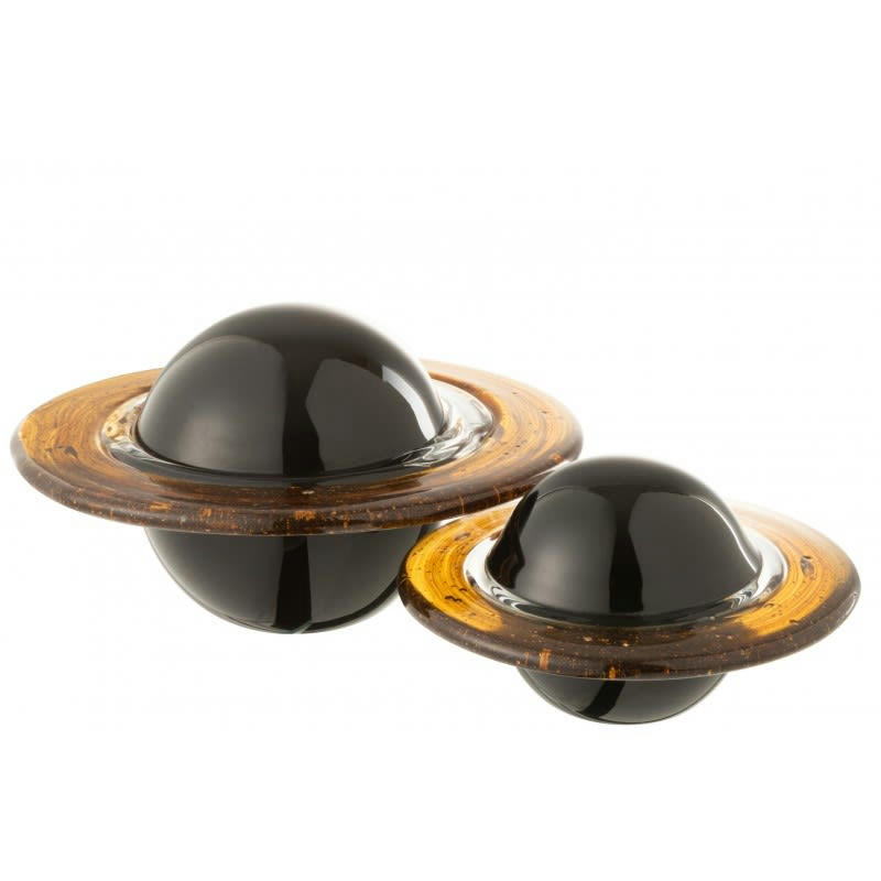 PLANÈTE - Presse-papier marron/noir H10cm