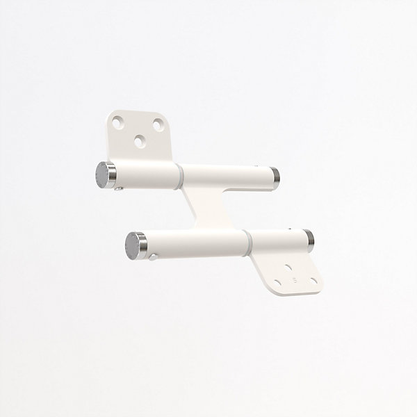 Charnière va et vient à ressort, 120X35 mm, mouvement 180 degrés, en aluminum Blanc, posée totalement en applique,