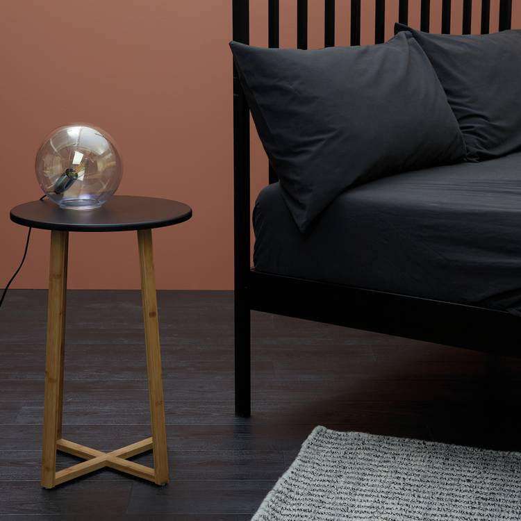 Habitat Washed Standard Pillowcase Pair - Charcoal