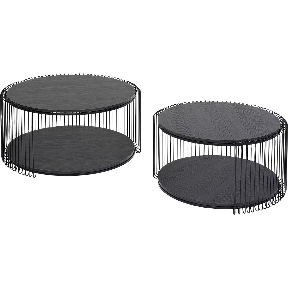 Kare Design Salontafel Wire Double zwart hout (2/Set)