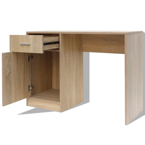 NNEVL Desk with Drawer and Cabinet Oak 100x40x73 cm