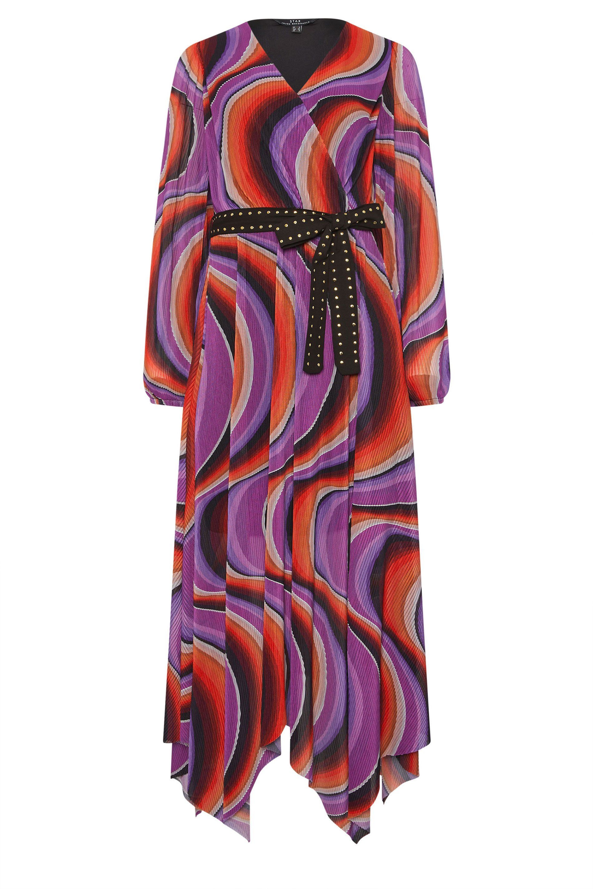 Star by Julien Macdonald Abstract Mesh Pleated Maxi Dress