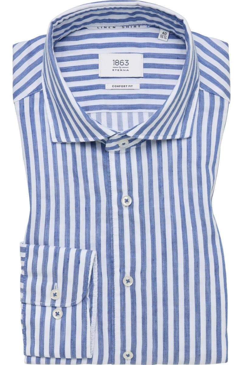 ETERNA 1863 Comfort Fit Leinenhemd marine, Gestreift