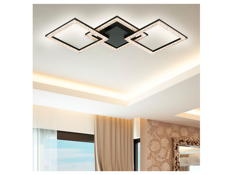 Lampa sufitowa Elza LED 3-punktowa 64 cm akrylowa czarna