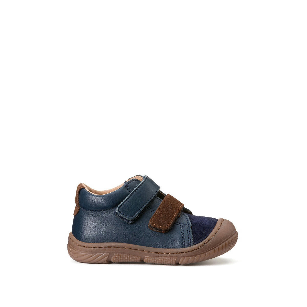Chaussures souples en cuir à scratchs premiers pas