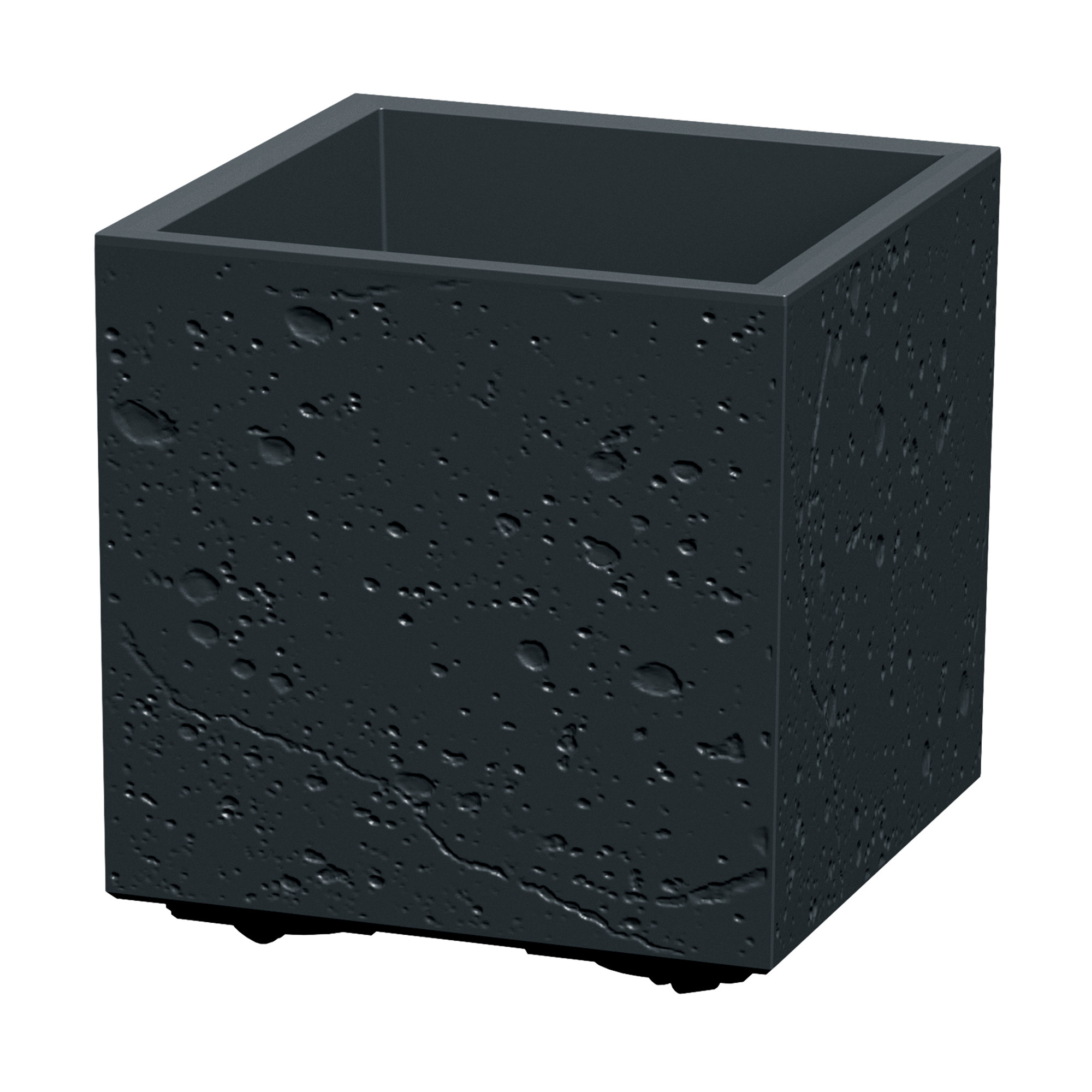Donica Sierra Square Beton Effect 29 x 29 x 29 cm czarny beton PROSPERPLAST