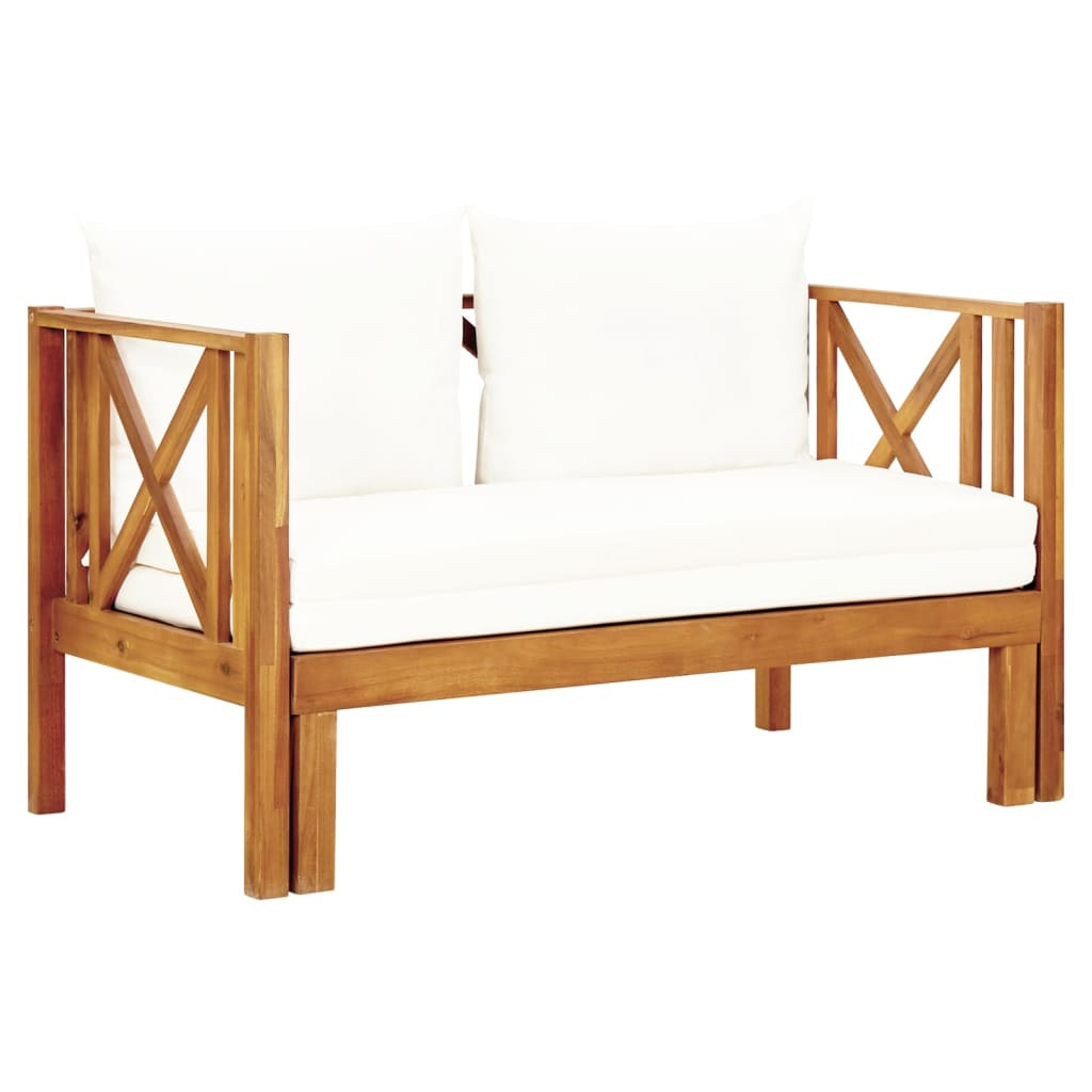Ławka Kremowy 122 cm Drewno akacjowe vidaXL