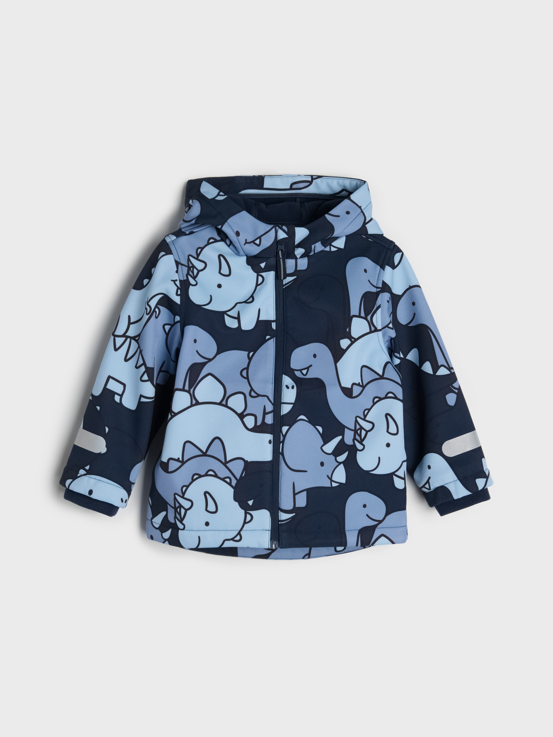 Kurtka softshell z kapturem z motywem dinozaurów