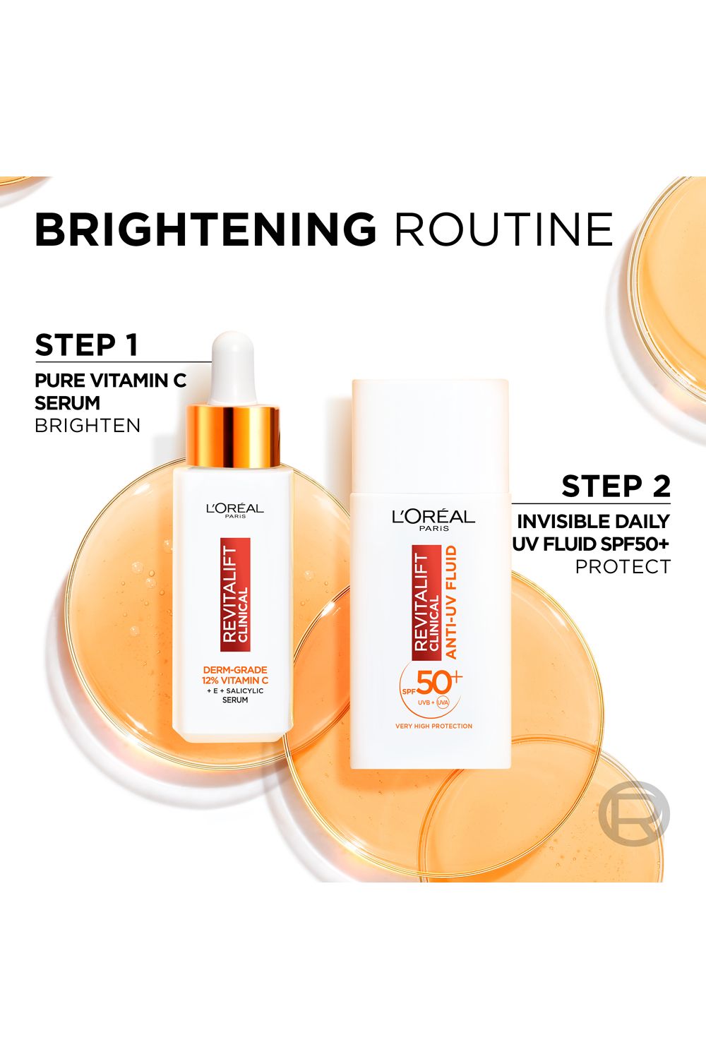 L'Oréal Paris Revitalift Clinical 12% Pure Vitamin C Serum & SPF 50  Invisible Fluid; Duo for Face