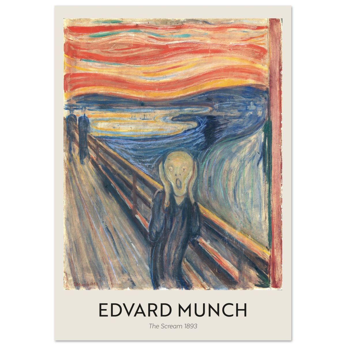 Artfulprints Edvard Munch - The Scream 1893  poster A4 21x29.7 cm