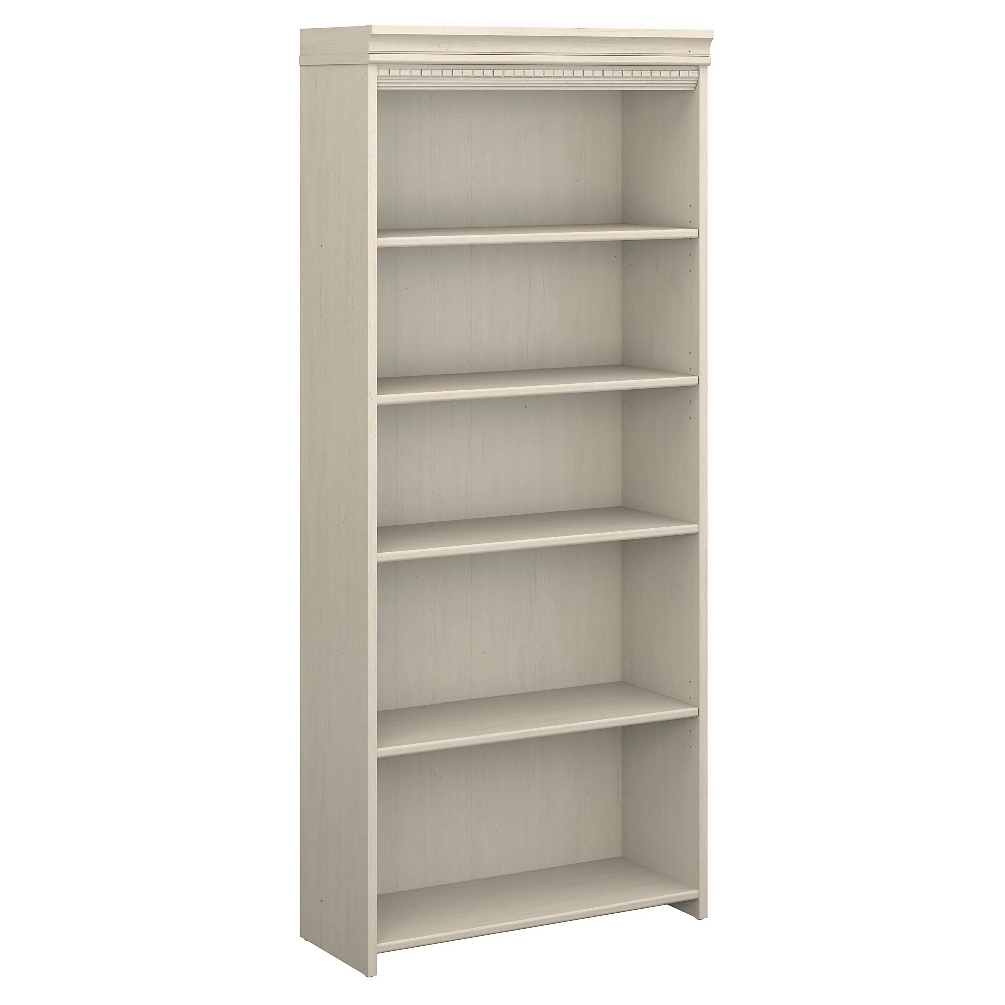 Fairview Antique White 5-shelf Bookcase - Antique - 29.57L x 12.09W x 68.94H