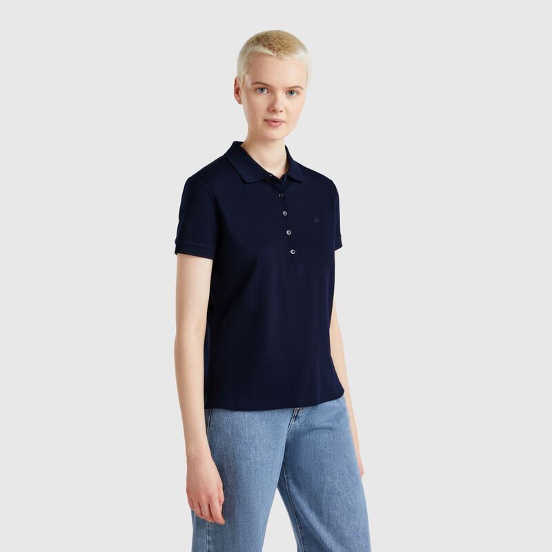 Slim fit polo in stretch cotton