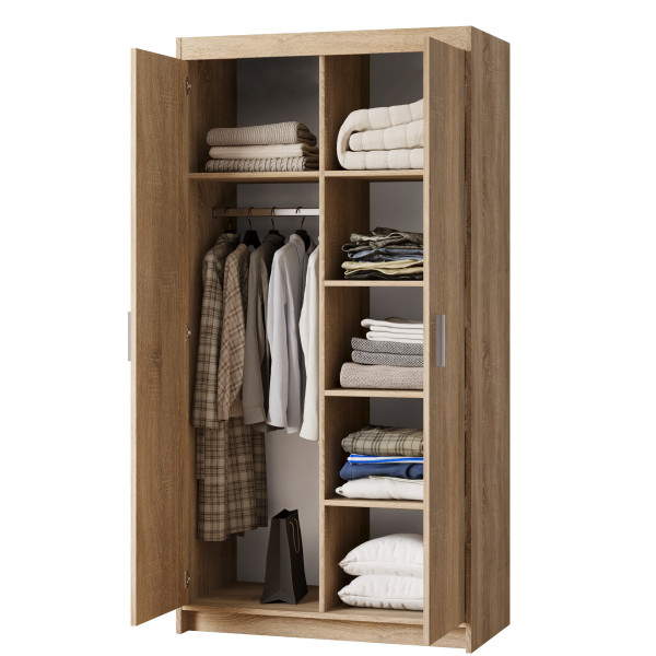 Szafa modułowa z lustrem 90 cm KUBA dąb sonoma