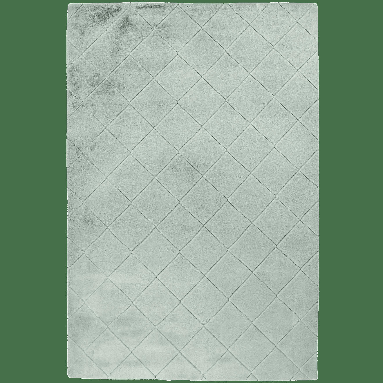 FUR - Tapis super soft à motif 3D losanges vert jade 80x150cm