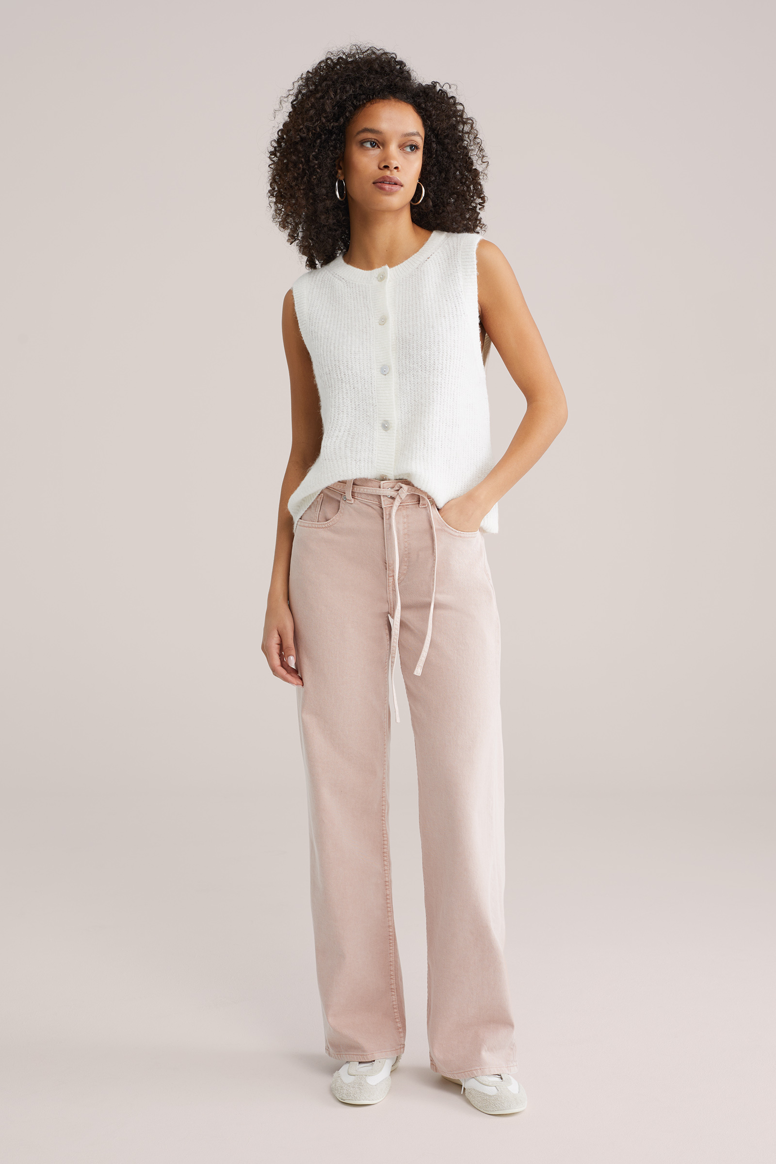 Dames high rise wide leg jeans